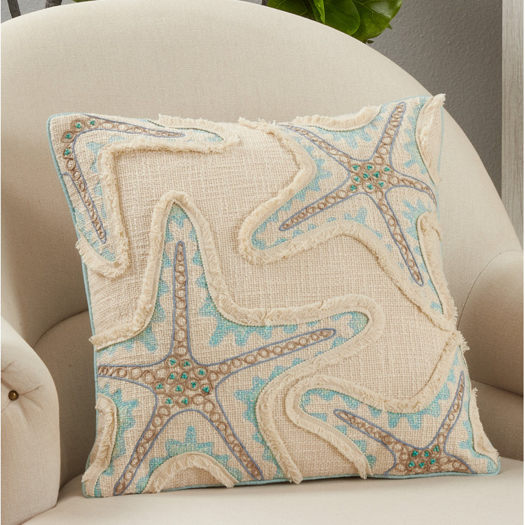 Saro Hermosa Embroidered Cotton Throw Pillow Wayfair